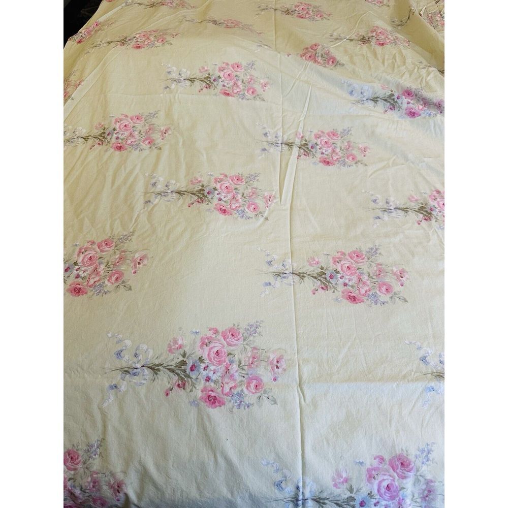 Simply Shabby Chic Blush Beauty Green Bouquet Rose Ruffle Duvet Set Full/Queen - Picture 12 of 14